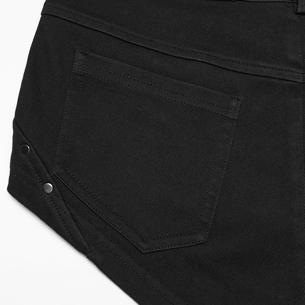 Punk slim knit denim shorts OK-793