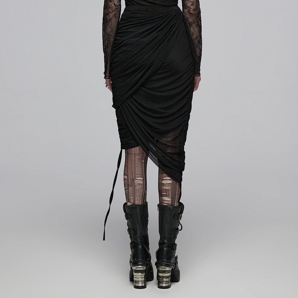 Drape cut multi layered half skirt OPQ-1402BQF - Punk Rave Original Designer Clothing