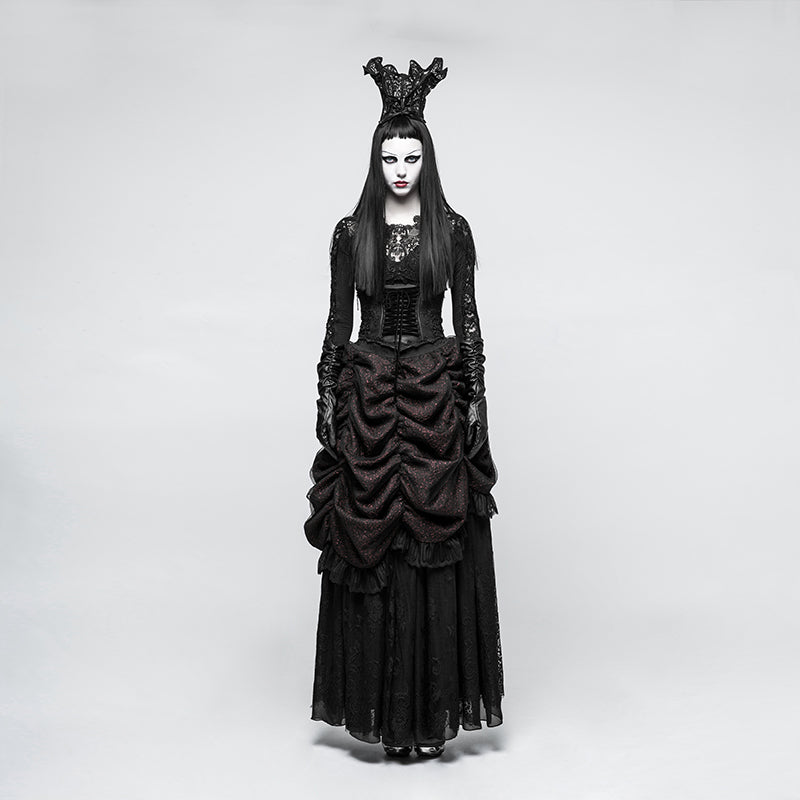 Gothic Queen Positioning Lace Scarf - Punk Rave Original Designer Clothing
