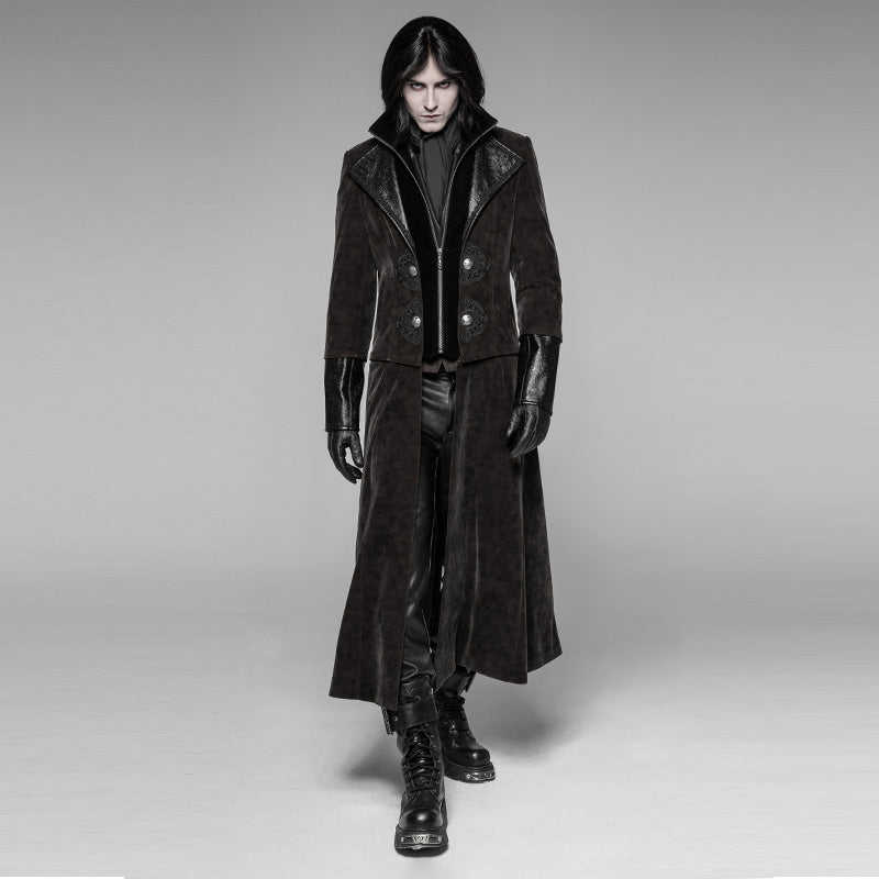 Detachable gentleman gothic style Jacket long coat WY-908XCM - Punk Rave Original Designer Clothing