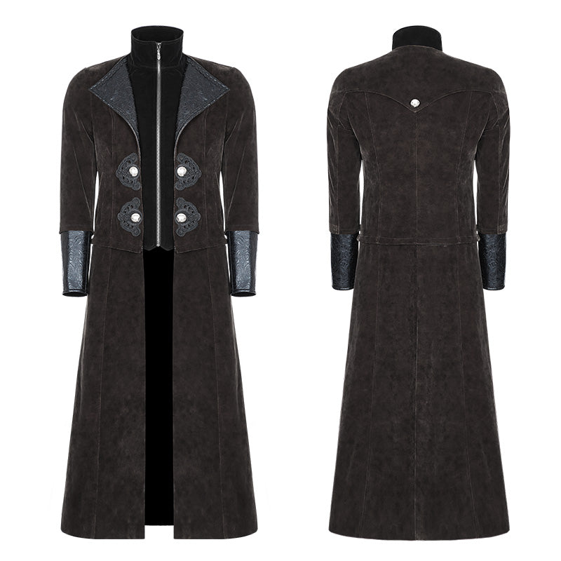 Detachable gentleman gothic style Jacket long coat WY-908XCM - Punk Rave Original Designer Clothing