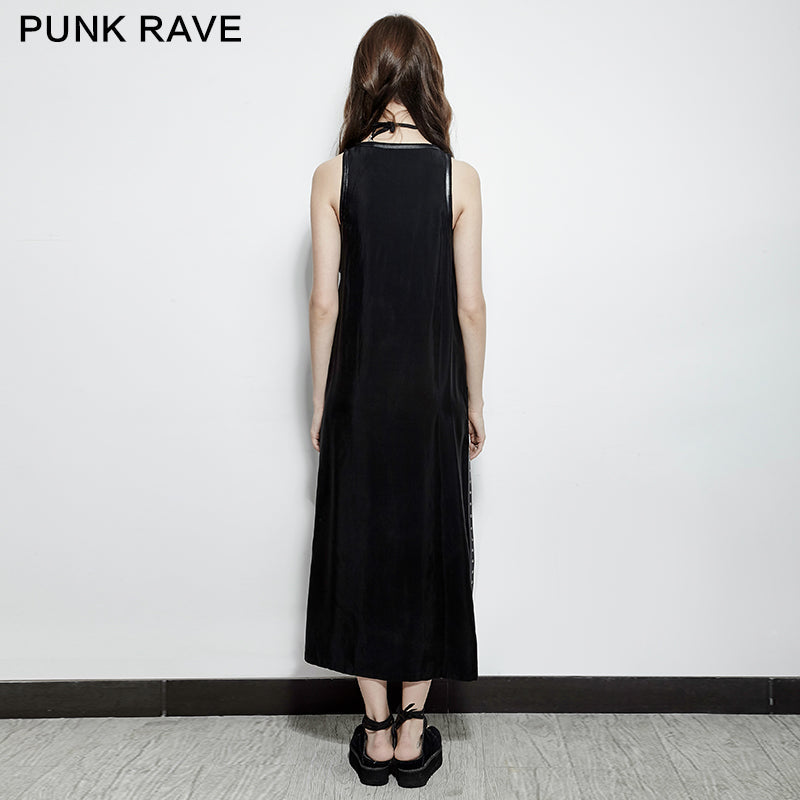 PQ-157 Comfortable Jumper Straps Eyelets Split Punk Dress