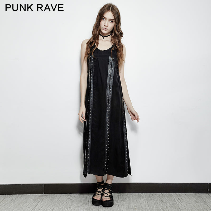 PQ-157 Comfortable Jumper Straps Eyelets Split Punk Dress