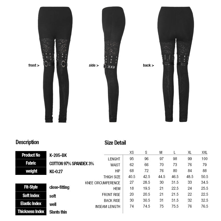 K-205 Hot Girls Sexy Tight Punk Pants Leggings