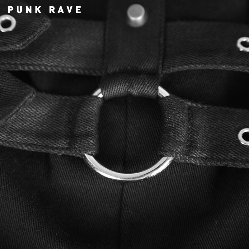 K-206 Brand New Style Belts Decorated 100% Cotton Slim Punk Pants
