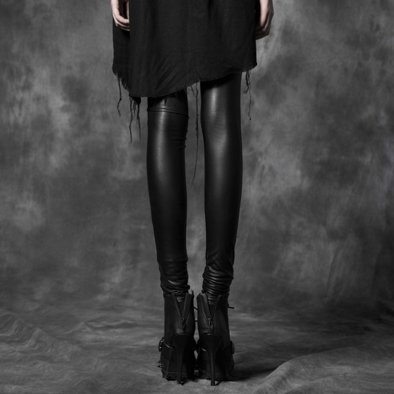 PK-025 black Tight Gothic Pants With Zips At Front