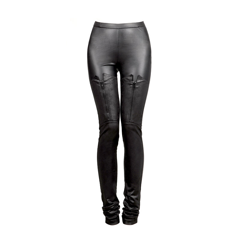 PK-025 black Tight Gothic Pants With Zips At Front