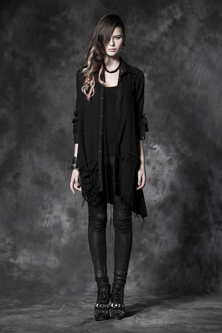 PK-025 black Tight Gothic Pants With Zips At Front