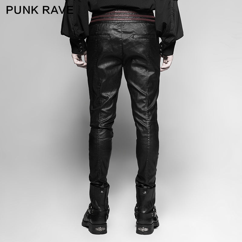 K-285 Vampire Bloody Decoy Elastic Leather Gothic Pants