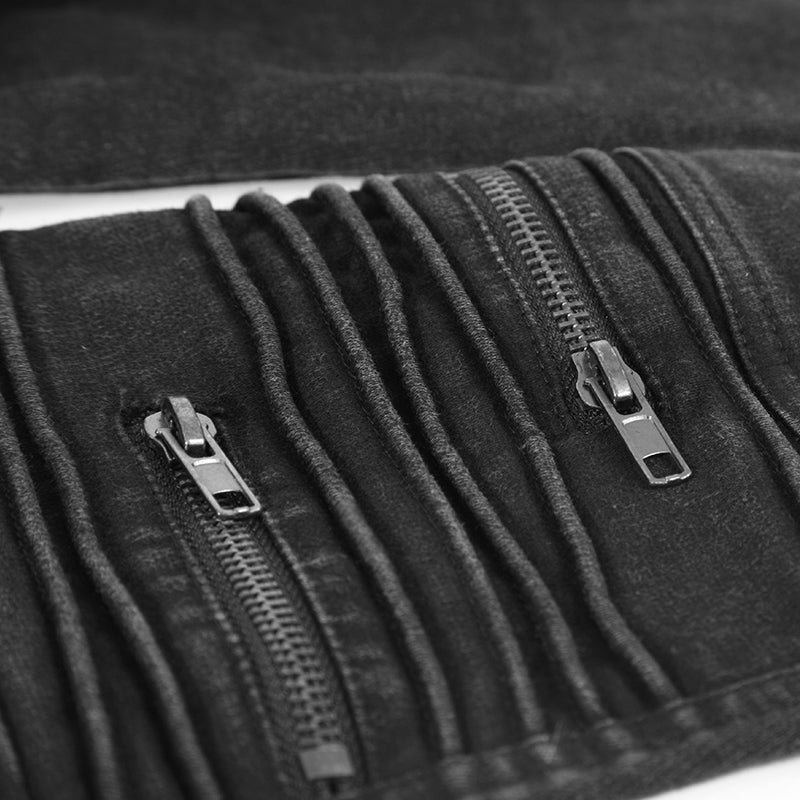 PK-069 black Denim Vintage Skinny Female Punk Jeans