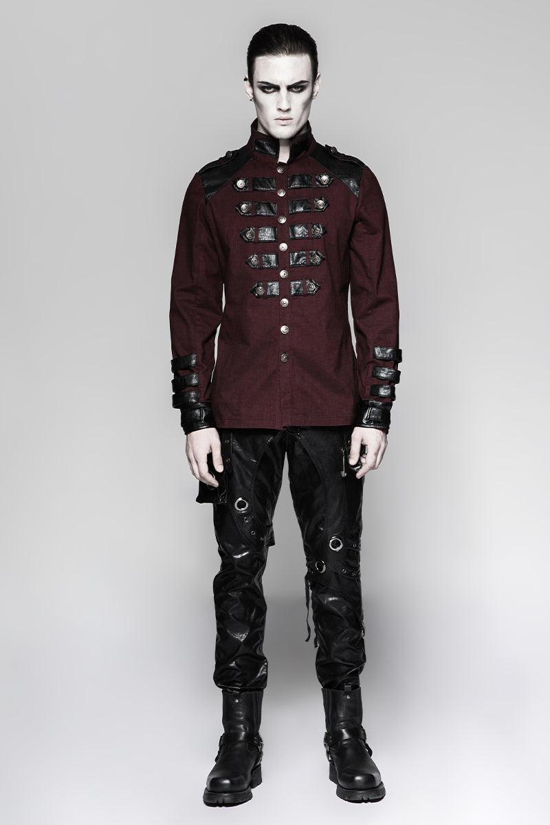 Y-753 Military Stand-up Collar Gothic Coat With Delicate Loops