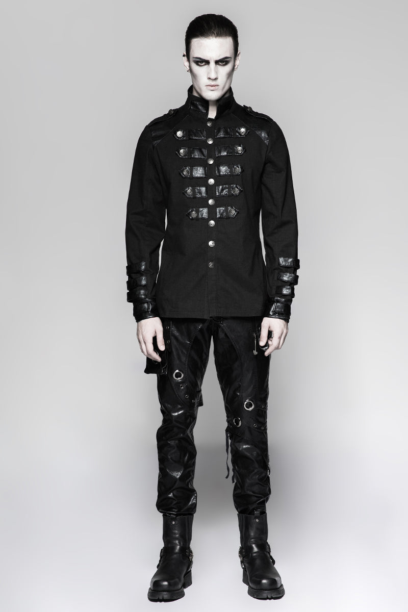 Y-753 Military Stand-up Collar Gothic Coat With Delicate Loops