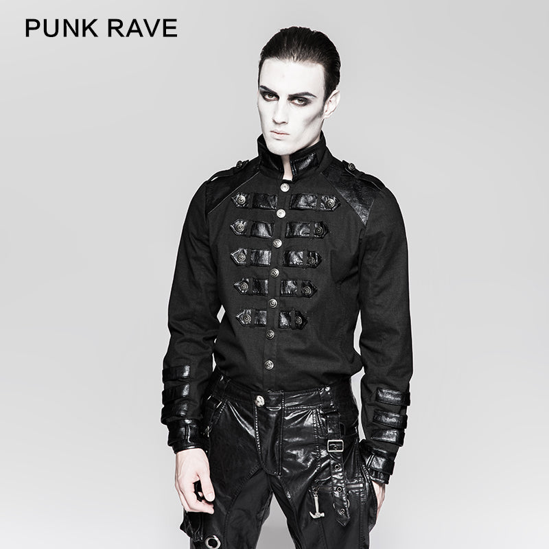 Y-753 Military Stand-up Collar Gothic Coat With Delicate Loops