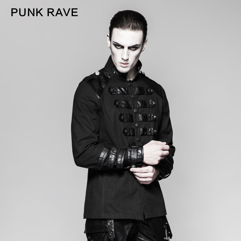 Y-753 Military Stand-up Collar Gothic Coat With Delicate Loops
