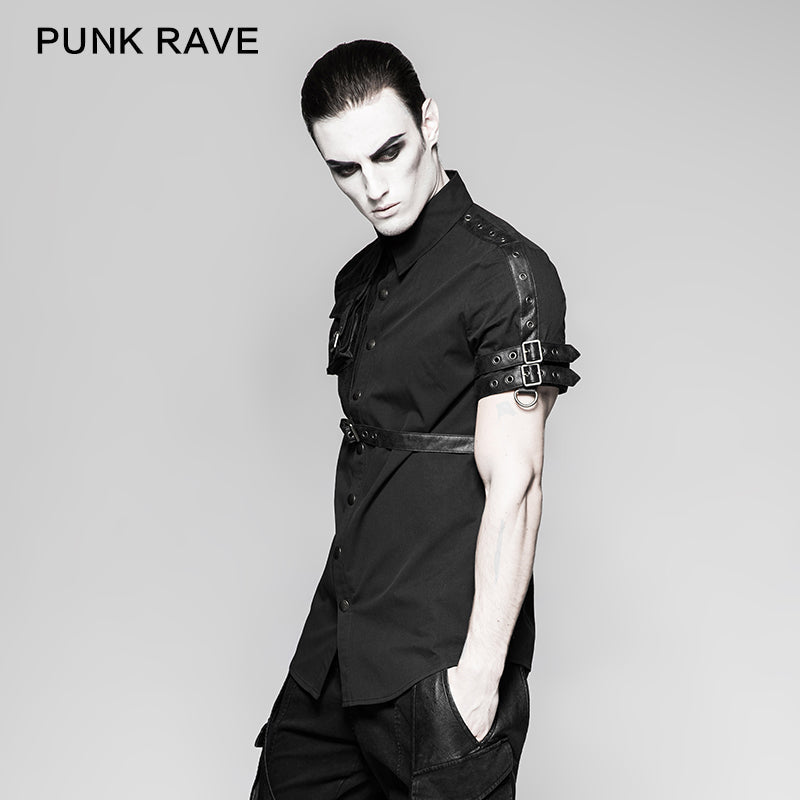Y-757 Latest Style Exquisite Woven Man Punk Shirts