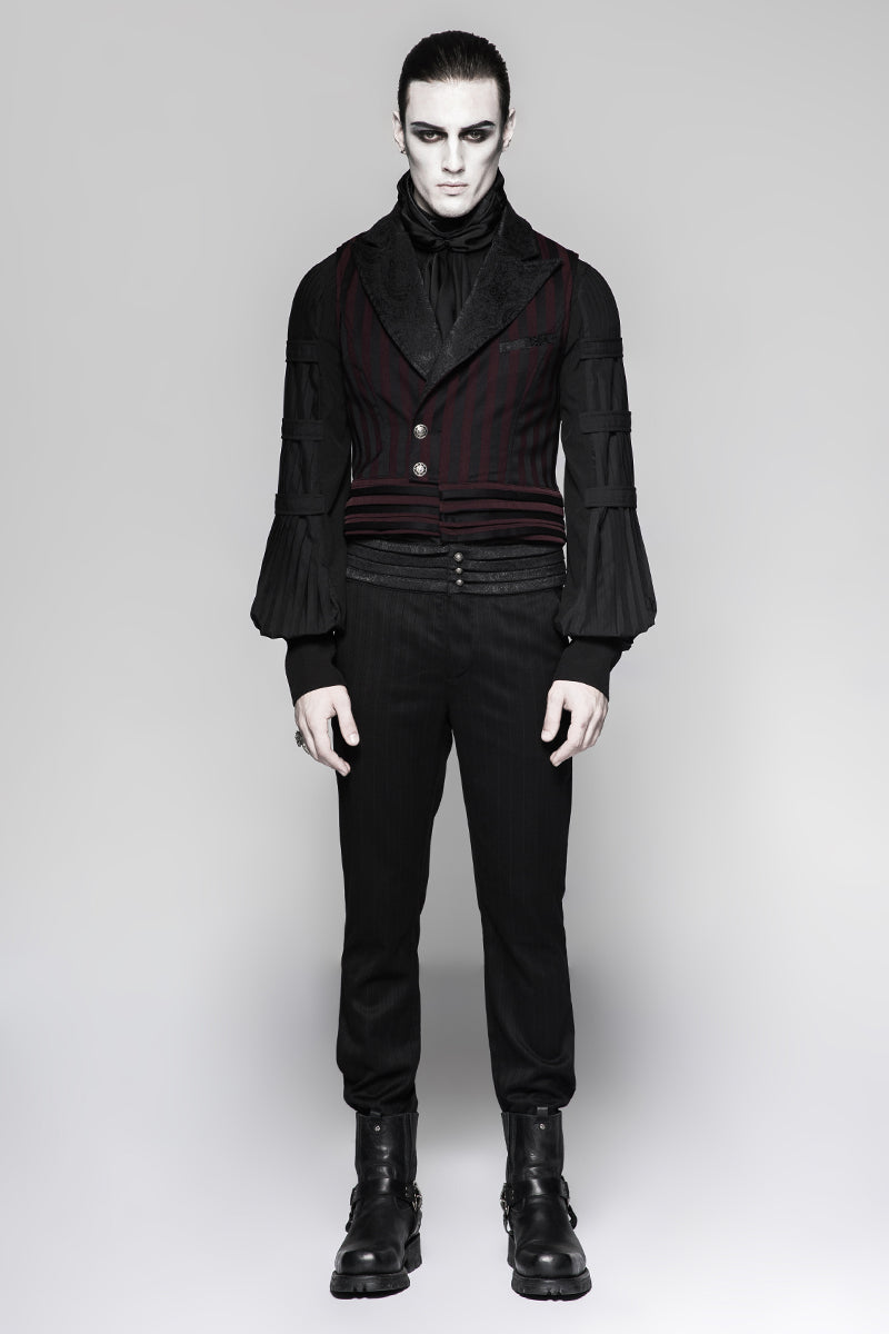Y-743 Latest Festival Velvet black Mens Striped Punk Vest