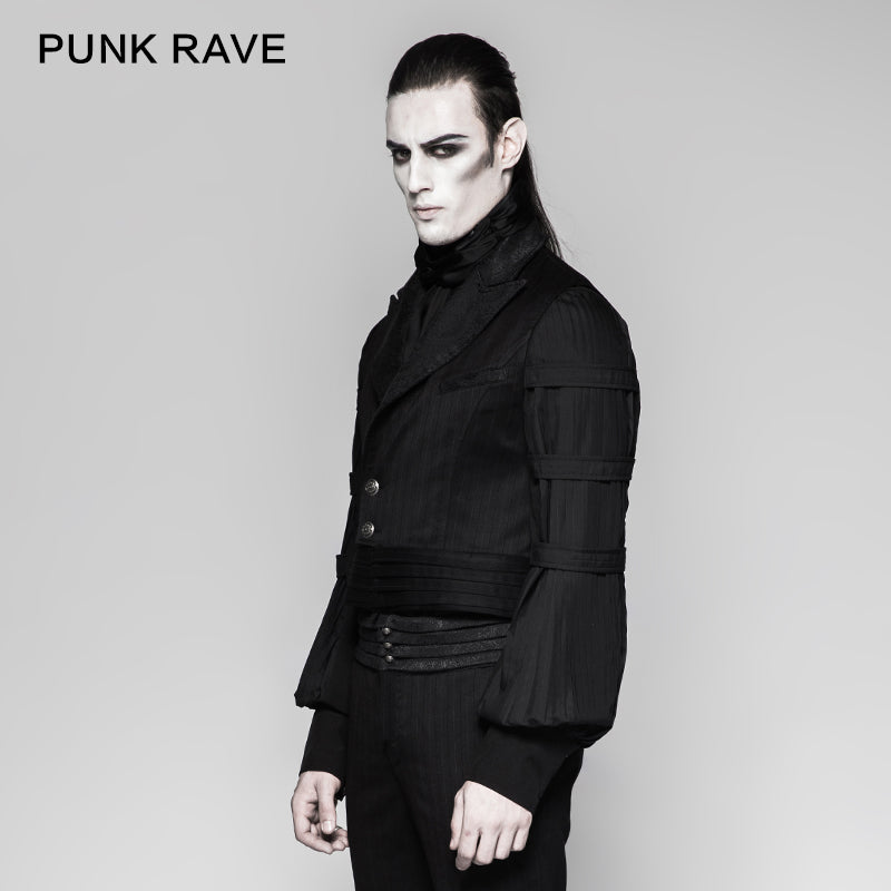 Y-743 Latest Festival Velvet black Mens Striped Punk Vest