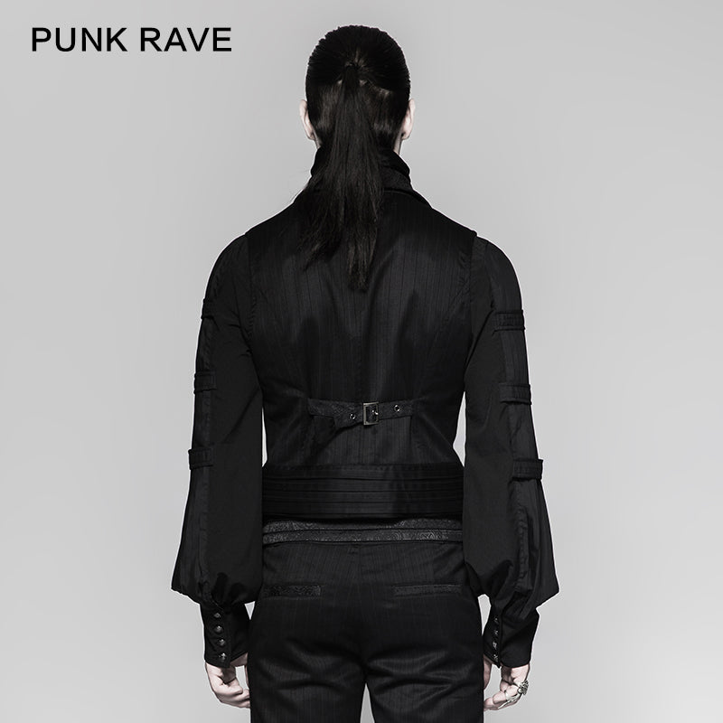 Y-743 Latest Festival Velvet black Mens Striped Punk Vest