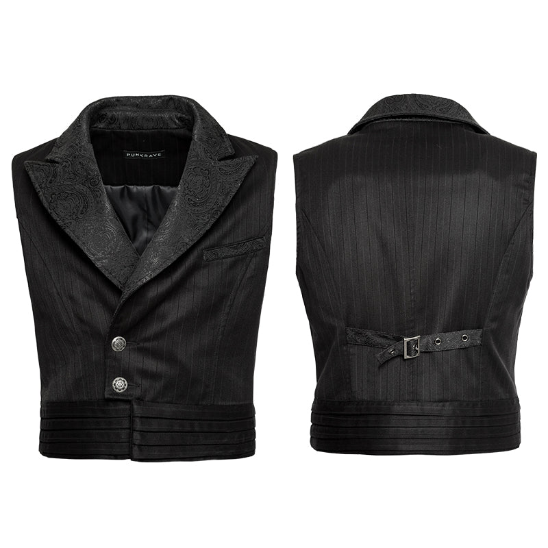 Y-743 Latest Festival Velvet black Mens Striped Punk Vest