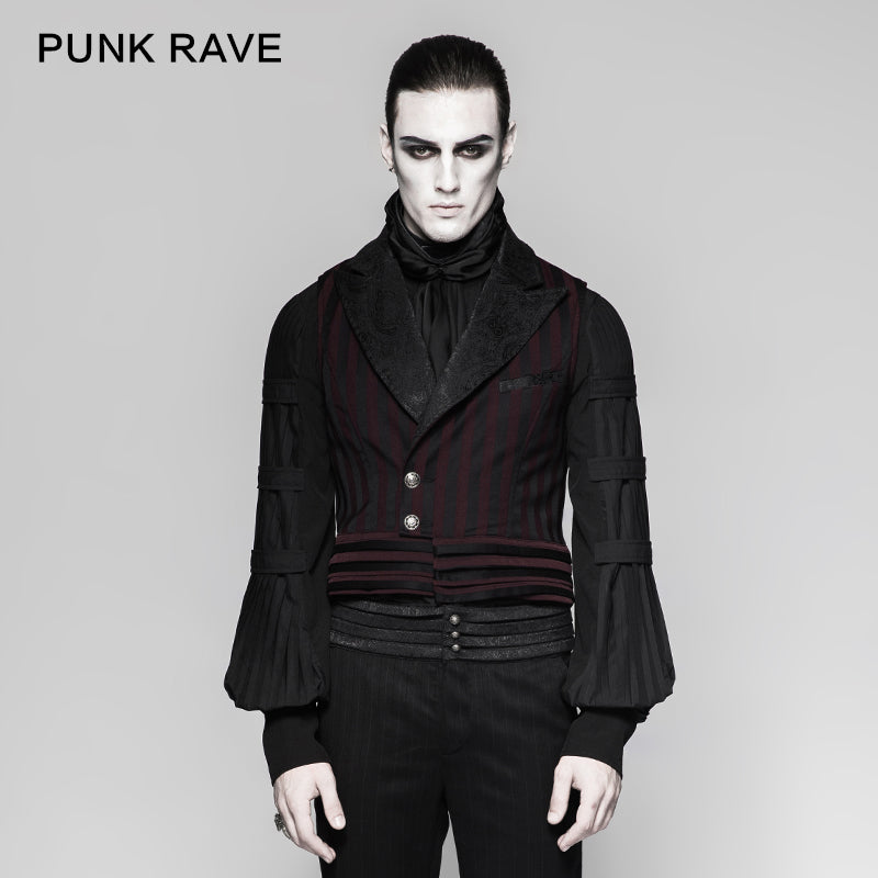 Y-743 Latest Festival Velvet black Mens Striped Punk Vest