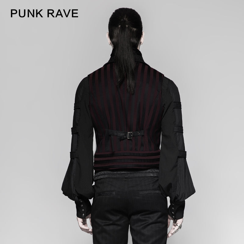 Y-743 Latest Festival Velvet black Mens Striped Punk Vest