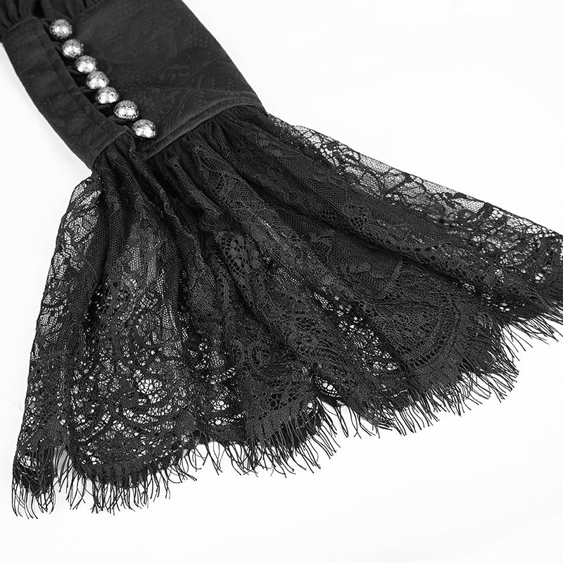 Y-739 Lace Puff Sleeves Brocade Swallow-tailed Men Gothic Shirt