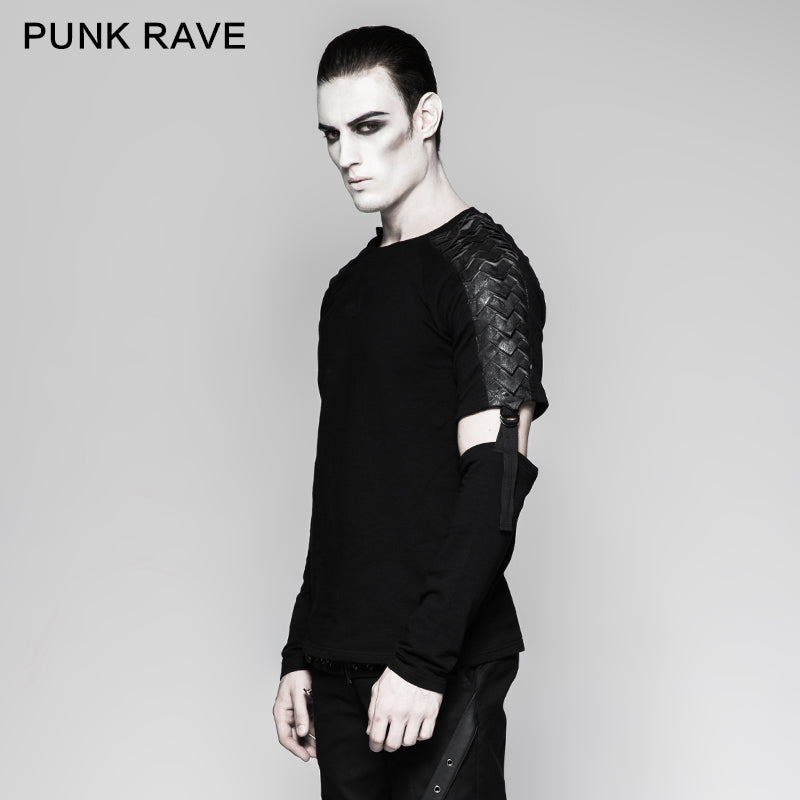 T-460 European Style Detachable Sleeves Cotton Punk T-shirts
