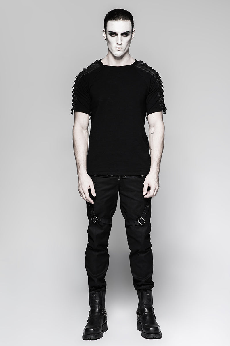 T-460 European Style Detachable Sleeves Cotton Punk T-shirts