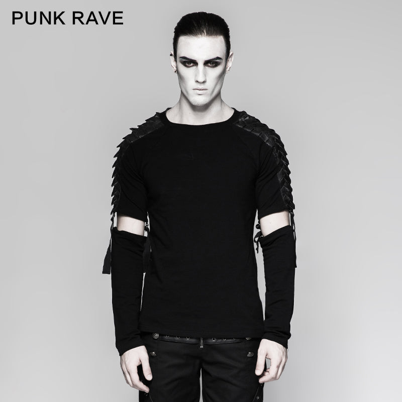 T-460 European Style Detachable Sleeves Cotton Punk T-shirts