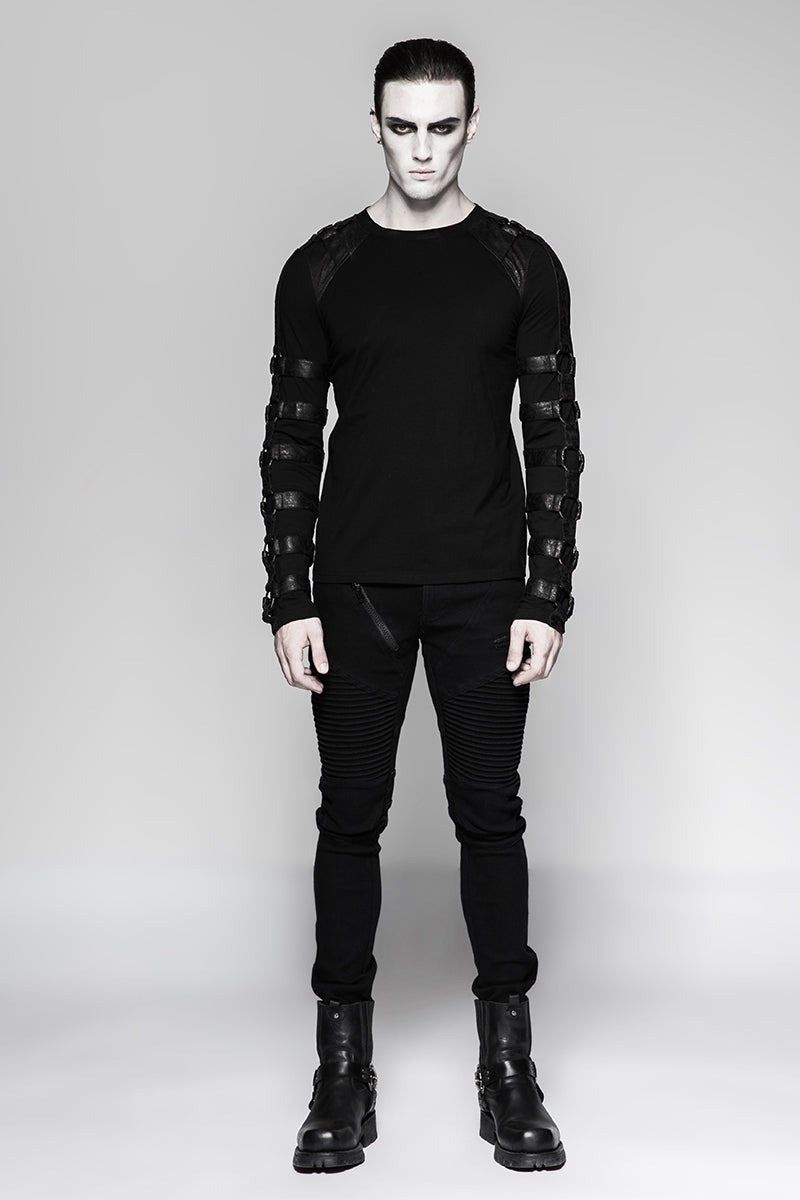 T-457 Iron Man Heavy Metal Long Sleeve Cotton Gothic T-shirts