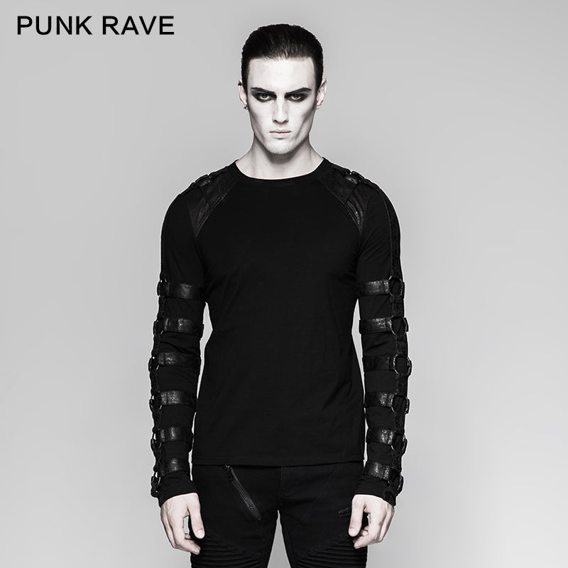 T-457 Iron Man Heavy Metal Long Sleeve Cotton Gothic T-shirts