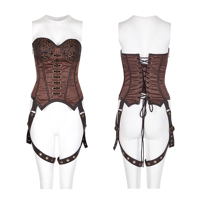 Y-783 Fashion Women Punk Accessories Corset With Removable Leather Leg Loops