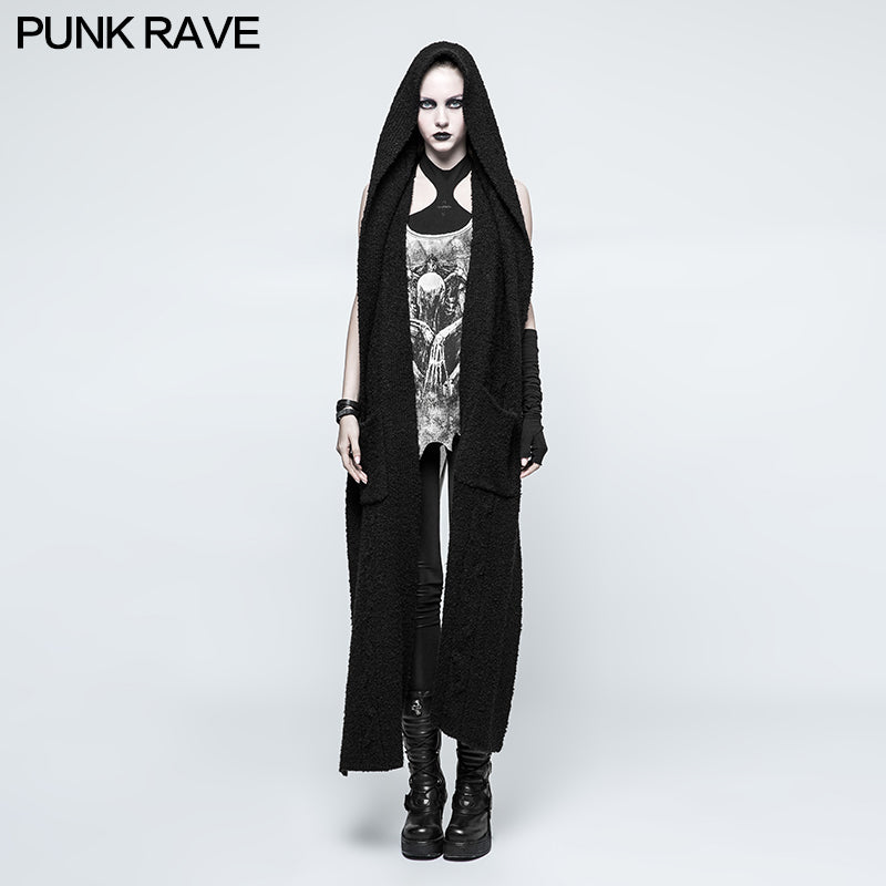 OPM-047 Fashion Heavy Wool Gothic Accessories Hooded Scarf For Women