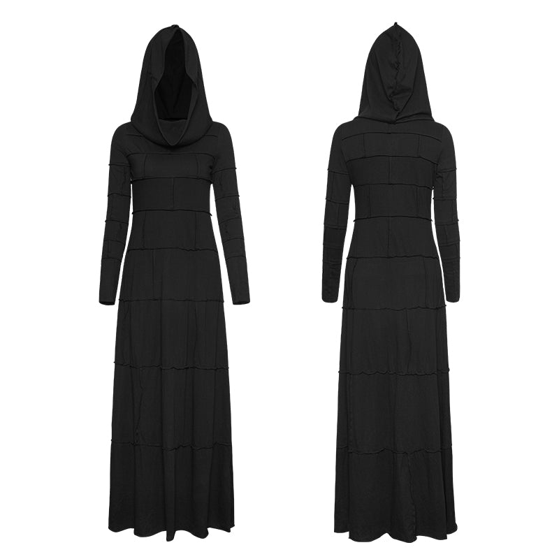 Q-327 Fashion Multi Split Hooded Punk Dress For Women