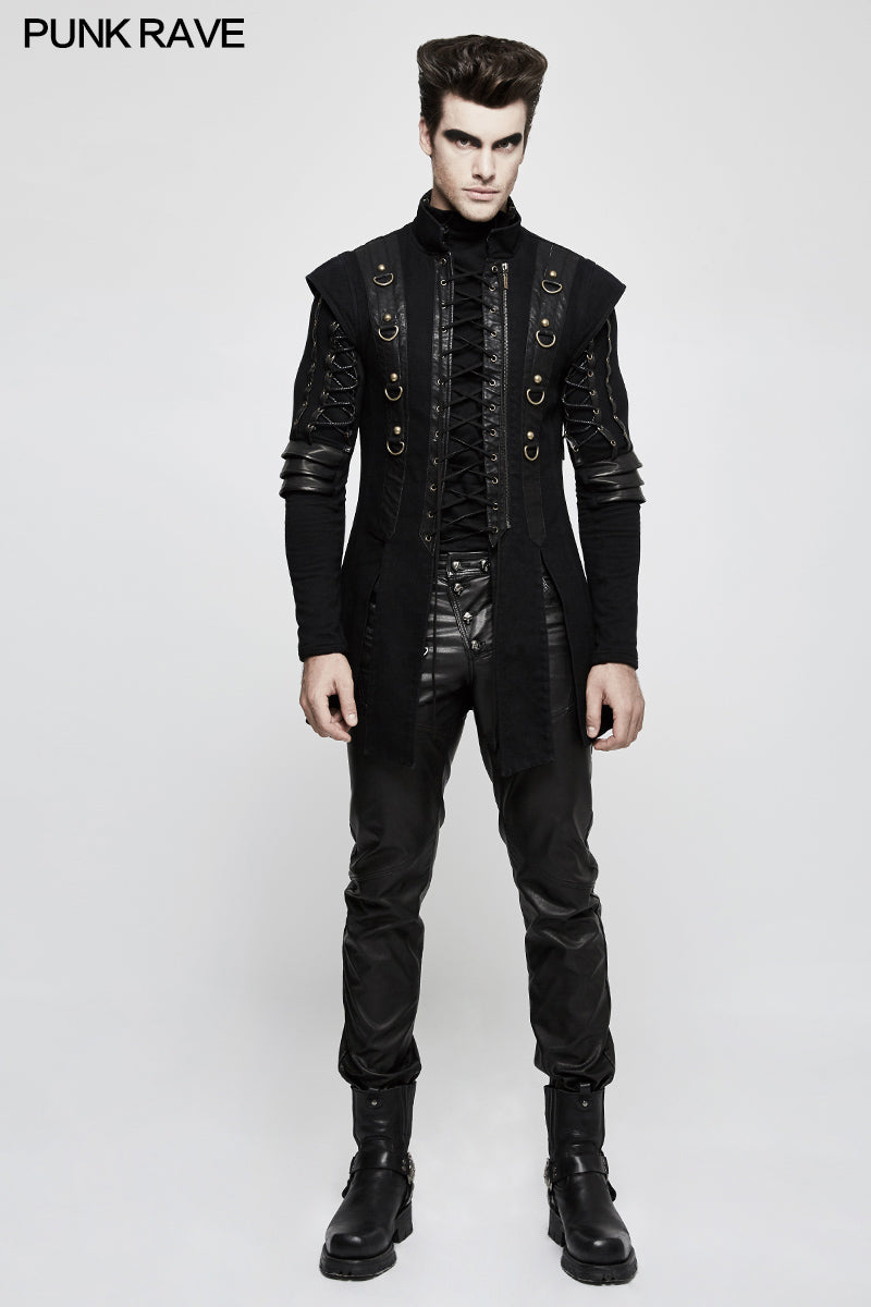 T-484 Sweater Knitted Armor Stereo Punk T-shirts With Turtleneck Collar