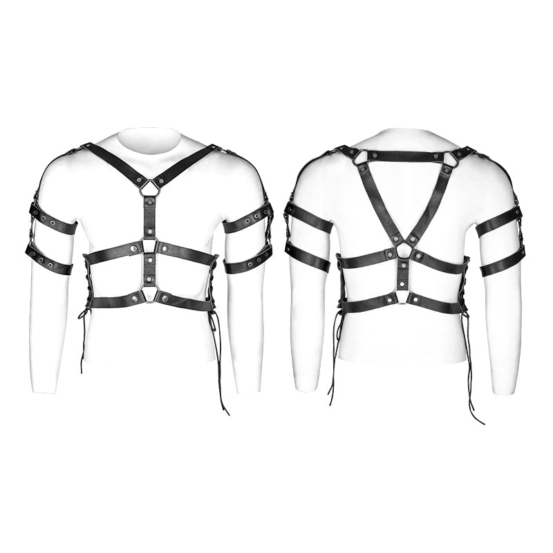 S-218 Leather Military Uniform Serial Set Punk Accessories With Eyelet Drawstring