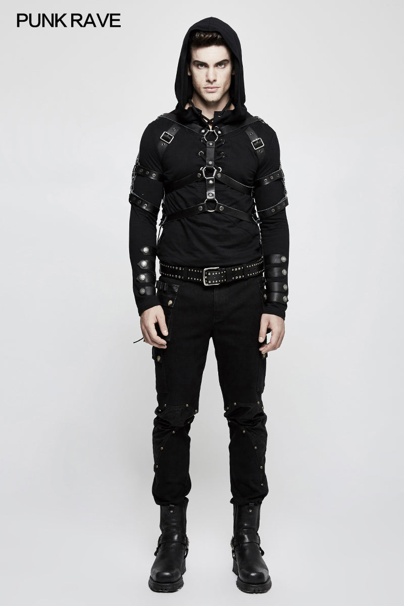 S-218 Leather Military Uniform Serial Set Punk Accessories With Eyelet Drawstring