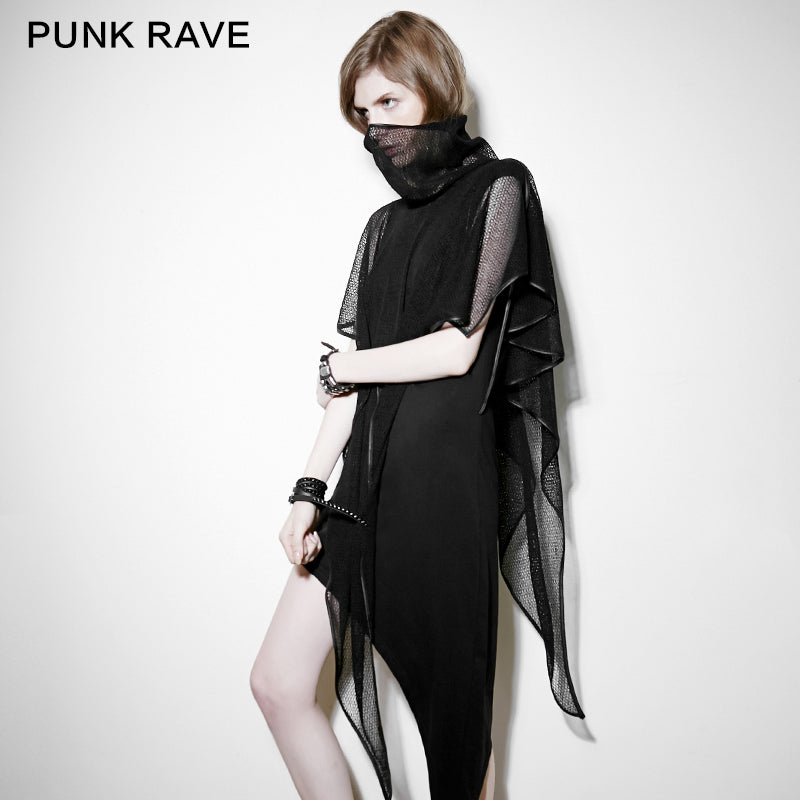 PQ-102 Skinny Soft Detachable Two-pieces Set Gothic Dress With Mesh Collar Blouse