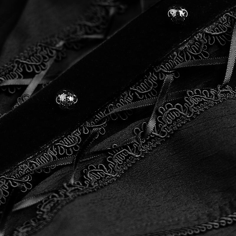 LY-058 Women Chiffon Lace Fabric Gothic Shirt Lolita Blouse With Unique Sleeve