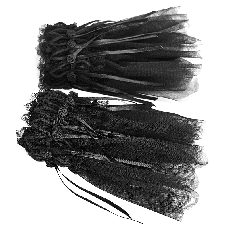 LS-043 Lovely Lolita Style Dual Lace Gothic Accessories Gloves Headdress And Neck Decoration
