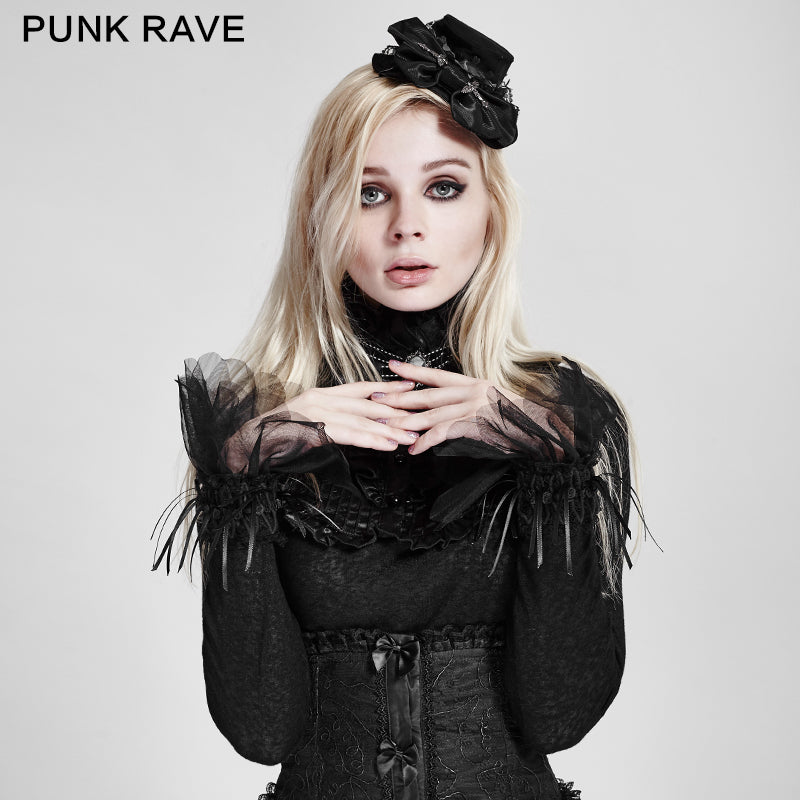 LS-043 Lovely Lolita Style Dual Lace Gothic Accessories Gloves Headdress And Neck Decoration