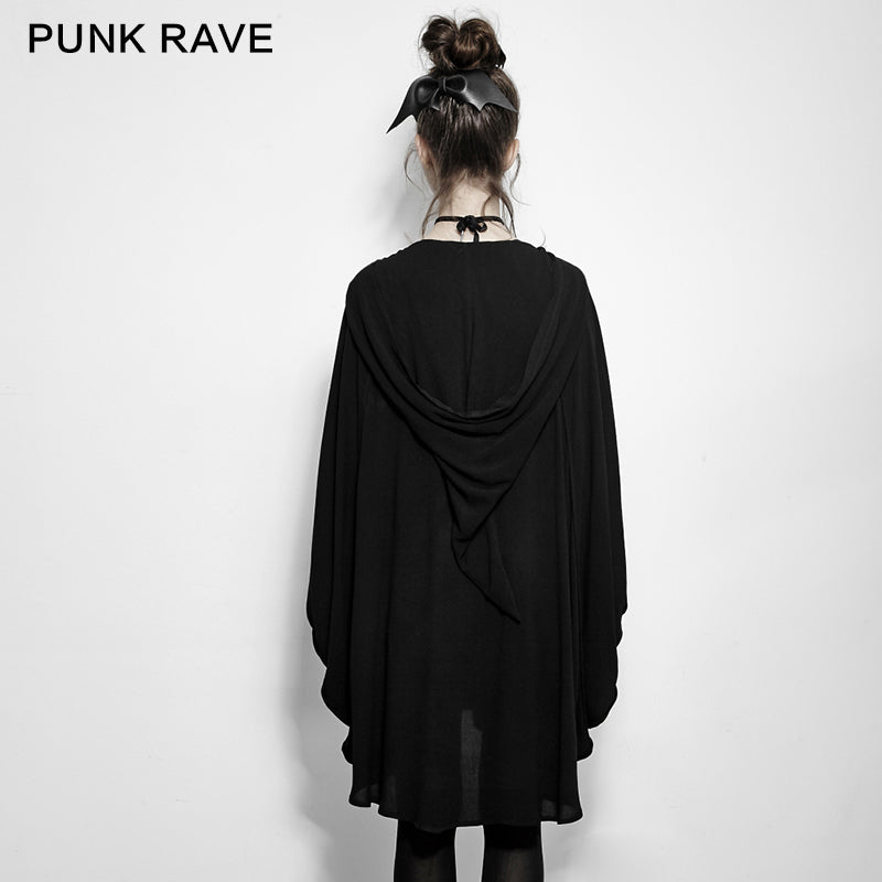 PY-178 Comfortable black Bats Punk Jacket With Double Zippers