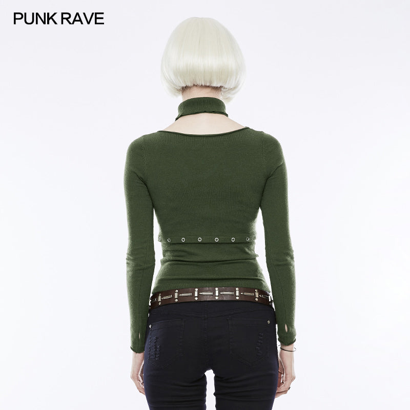OPM-071 Daily Soft Split Punk Sweater With Separate Collar