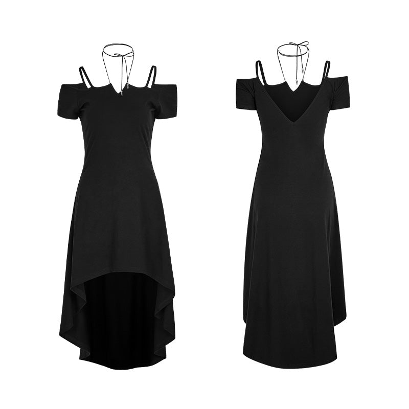 OPQ-246 Strapless Slim Goth Dress With Rope Necklace