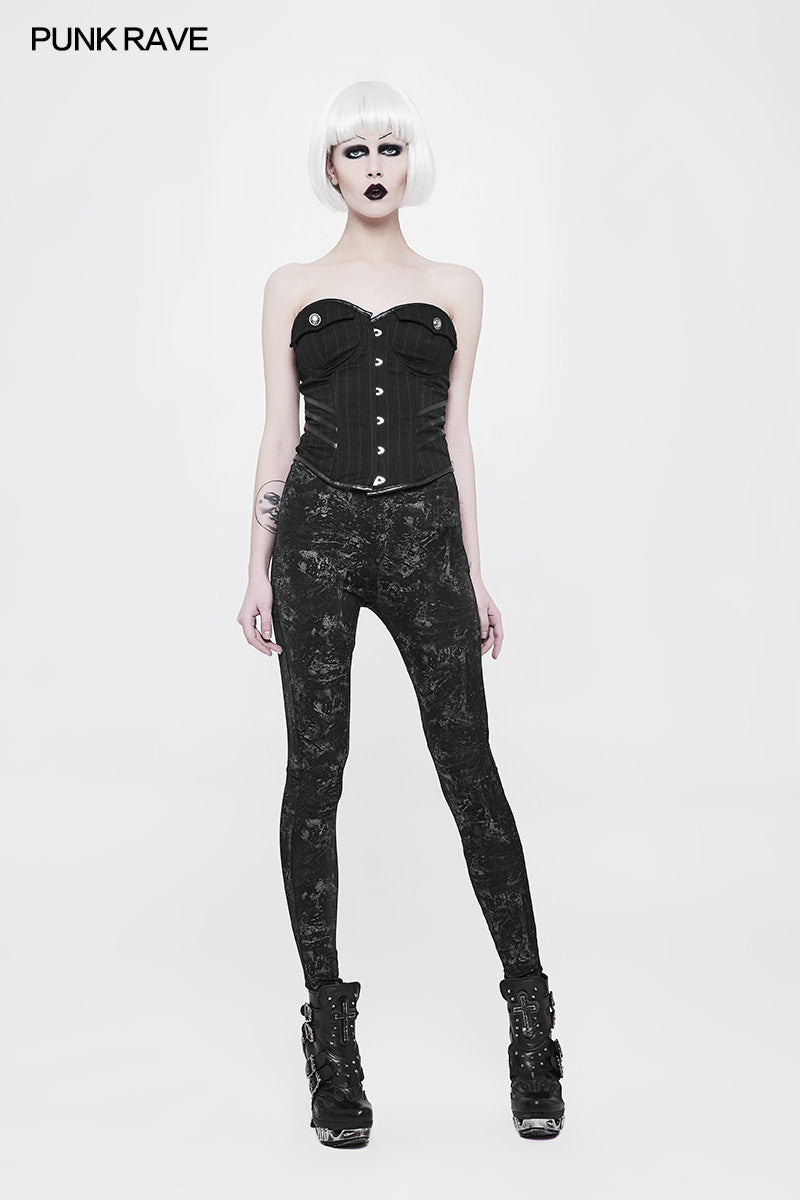 WK-326 Plus Size Punk Pants Elastic Slim Fit Printing Leggings For Women