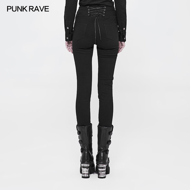 OK-329 Daily Fashion Stretch Long Punk Pants For Women