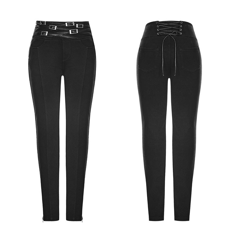 OK-329 Daily Fashion Stretch Long Punk Pants For Women