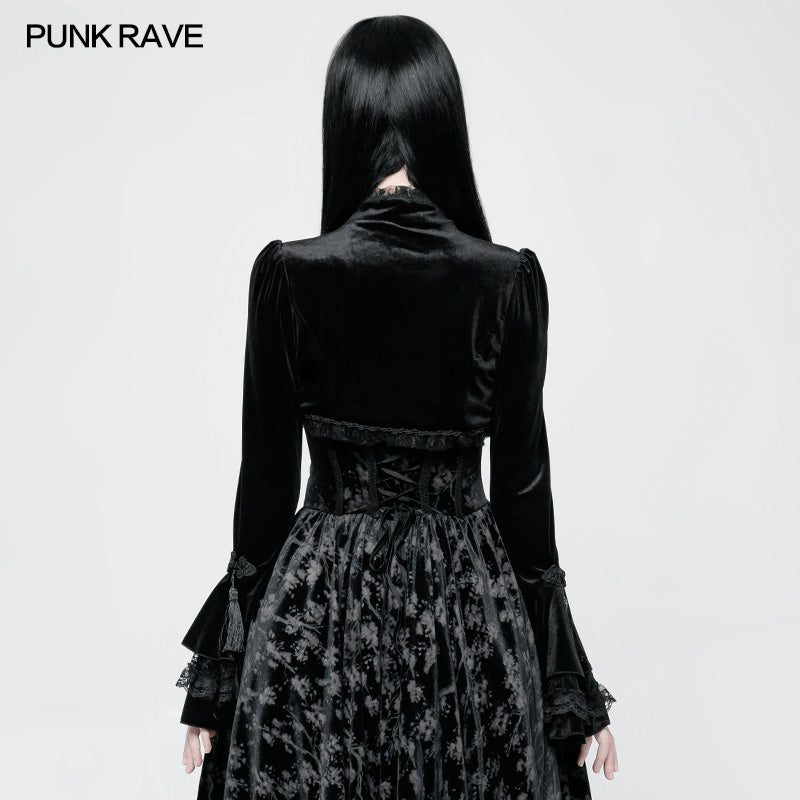 WLY-080 Lolita Style Bolero Exquisite Velvet Short Gothic Coat Wih Lace