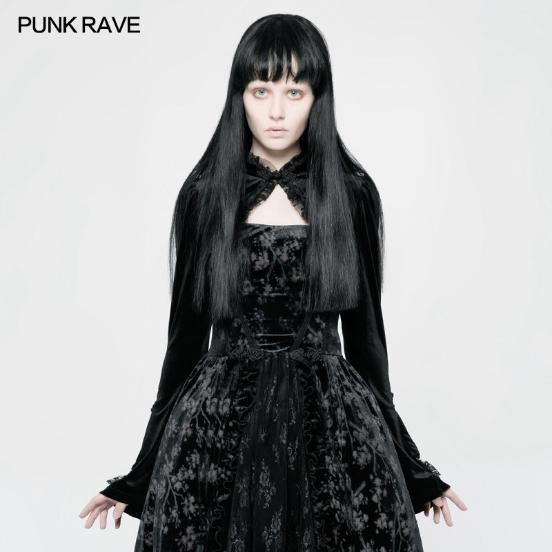 WLY-080 Lolita Style Bolero Exquisite Velvet Short Gothic Coat Wih Lace