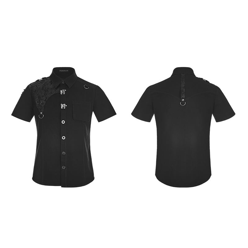 WY-872 Personality Metal Buckle Design Punk Shirt For Men